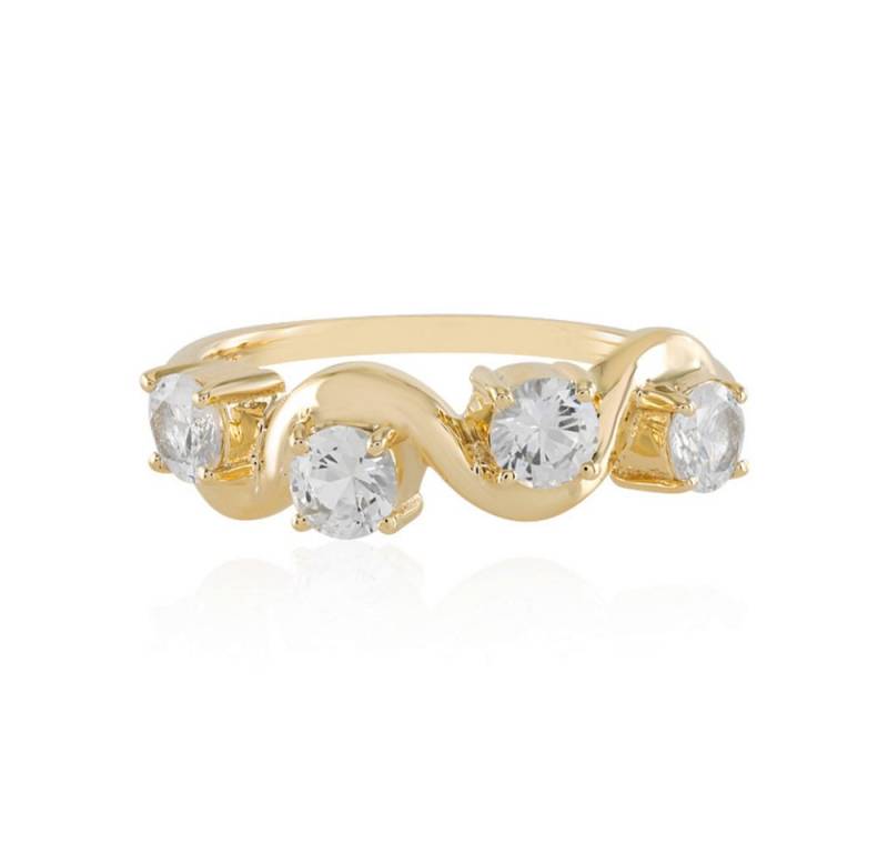 Cavill Goldring Cavill Damenring 375er Gelbgold mit 4 weißen Saphiren 0,94 ct (1-tlg) von Cavill