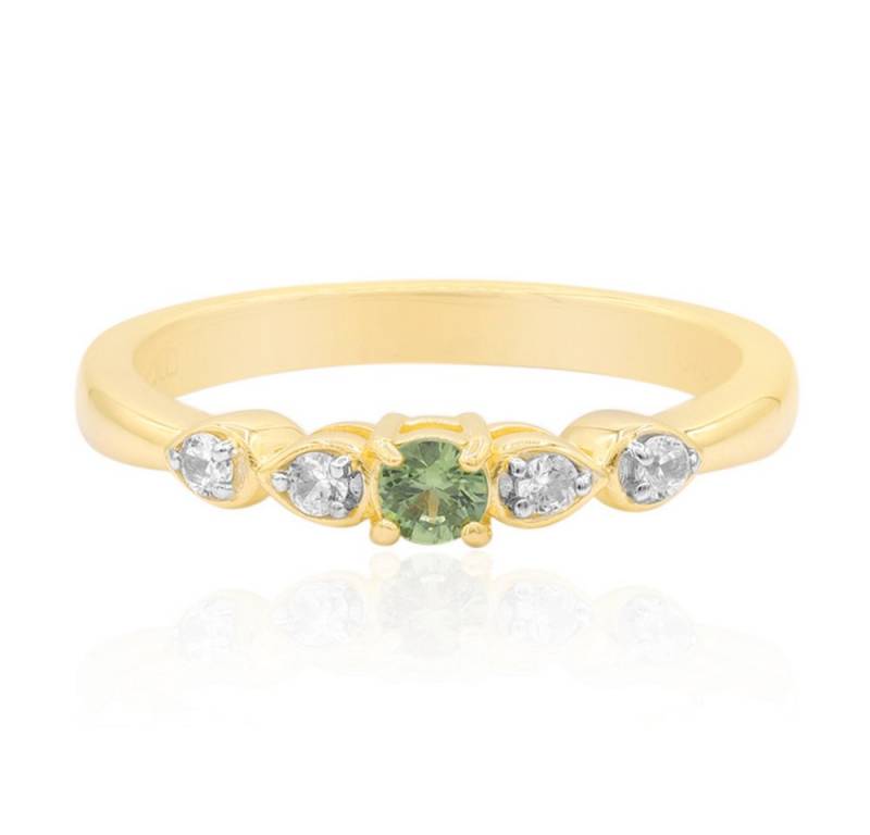 Cavill Goldring Cavill Demantoid Ring 0,11 ct 9K Gelbgold mit 4 Zirkonen Eleganz (1-tlg) von Cavill