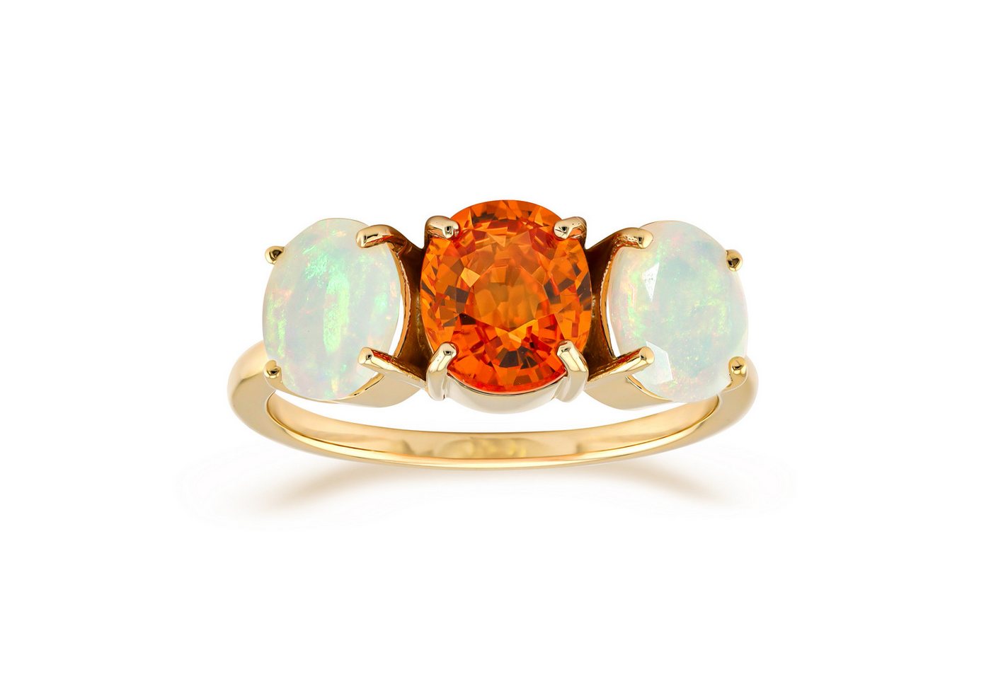Cavill Goldring Cavill Edelsteinring 2,96 ct mit Orangensaphir 1,71 ct, Opal, 375 Gold (1-tlg) von Cavill
