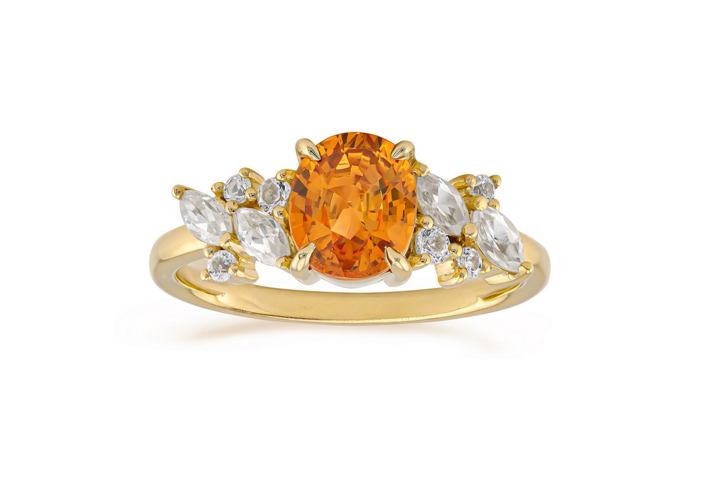 Cavill Goldring Cavill Oranger Saphir 1,378 ct Ring 9K Gelbgold mit Zirkon,Echtschmuck (1-tlg) von Cavill