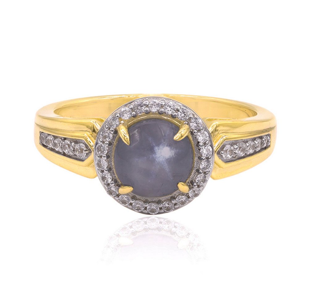 Cavill Goldring Cavill Ring Sterlingsilber 9 Karat mit 1,57 ct Sternsaphir & Zirkon (1-tlg) von Cavill