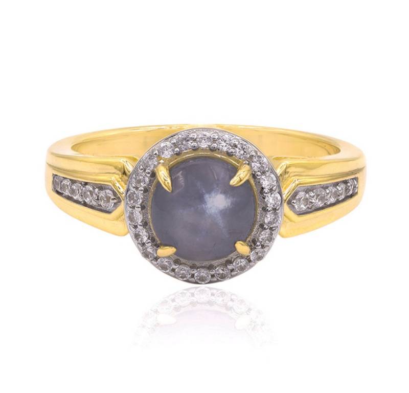 Cavill Goldring Cavill Ring Sterlingsilber 9 Karat mit 1,57 ct Sternsaphir & Zirkon (1-tlg) von Cavill