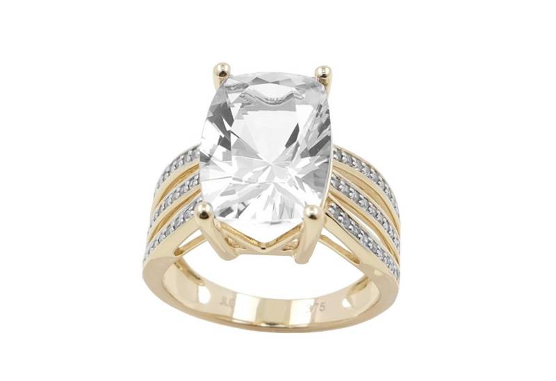 Cavill Goldring Danburit Ring 6,02 ct 9K Gelbgold mit 54 Zirkonen Damen Schmuck (1-tlg) von Cavill