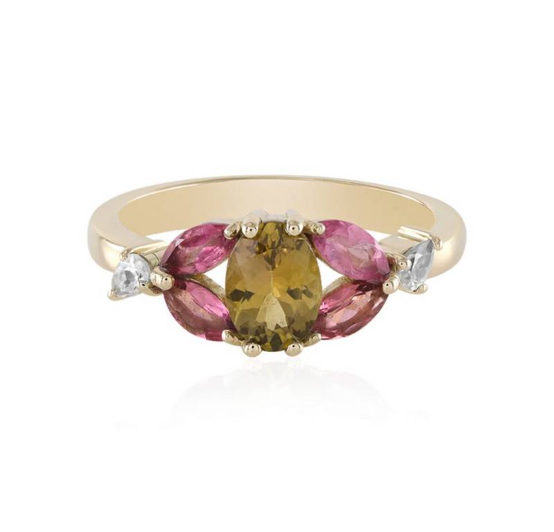 Cavill Goldring Cavill Ring 0,74 ct gelber Tansanit, pink Turmalin, Zirkon Gold (1-tlg) von Cavill