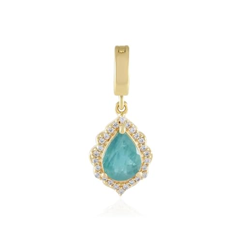 Cavill Grandidierit Anhänger 1,022 ct Tropfenförmig, 925er Sterling Silber Vergoldet mit 26 funkelnden Zirkonen, Eleganter Gold Farbton, 23x10 mm, Varioclip, Edelstein aus Madagaskar Cavill Grandidierit Anhänger 1,022 ct Tropfenförmig, 925er Sterling Silber Vergoldet mit 26 funkelnden Zirkonen, Eleganter Gold Farbton, 23x10 mm, Varioclip, Edelstein aus Madagaskar von Cavill