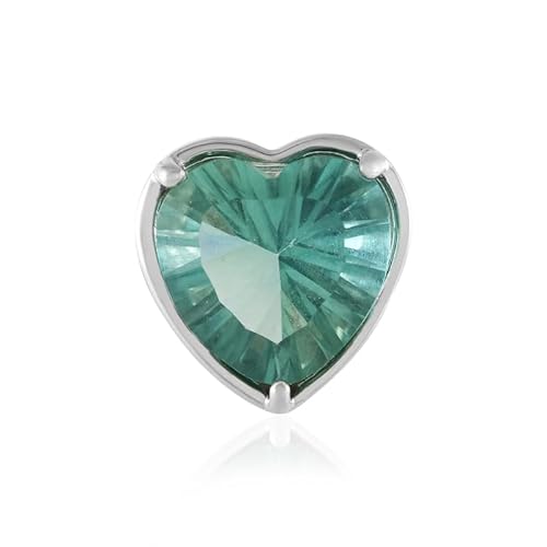 Cavill Grüner Fluorit Anhänger 3,588 ct mit herzförmigem Konkavschliff in 925 Sterling Silber platinbeschichtet, eleganter moderner Herzanhänger, edles Design, grüner Stein, Damenschmuck Cavill Grüner Fluorit Anhänger 3,588 ct mit herzförmigem Konkavschliff in 925 Sterling Silber platinbeschichtet, eleganter moderner Herzanhänger, edles Design, grüner Stein, Damenschmuck von Cavill