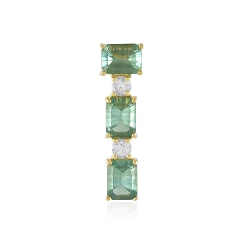 Cavill Grüner Fluorit Anhänger 5,9 ct vergoldet 925er Silber, 3 grüne Fluorit Oktagon-Konkavschliff & 2 weiße Topas Rundschliff, moderner eleganter Schmuck 32x8 mm Cavill Grüner Fluorit Anhänger 5,9 ct vergoldet 925er Silber, 3 grüne Fluorit Oktagon-Konkavschliff & 2 weiße Topas Rundschliff, moderner eleganter Schmuck 32x8 mm von Cavill
