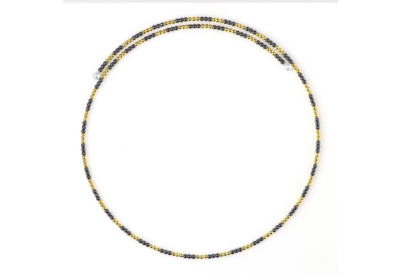 Cavill Halsreif Cavill Hämatit Halskette Damen mit goldenen & schwarzen Perlen, Stahl (1-tlg) von Cavill