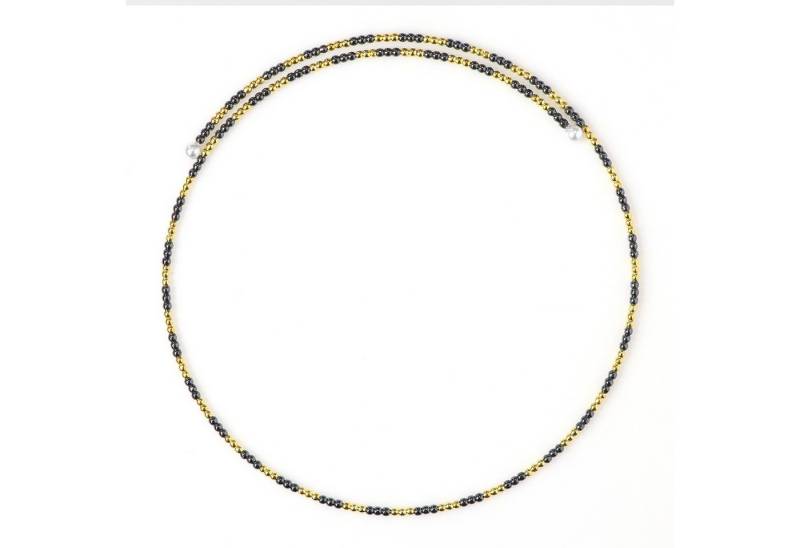 Cavill Halsreif Cavill Hämatit Halskette Damen mit goldenen & schwarzen Perlen, Stahl (1-tlg) von Cavill