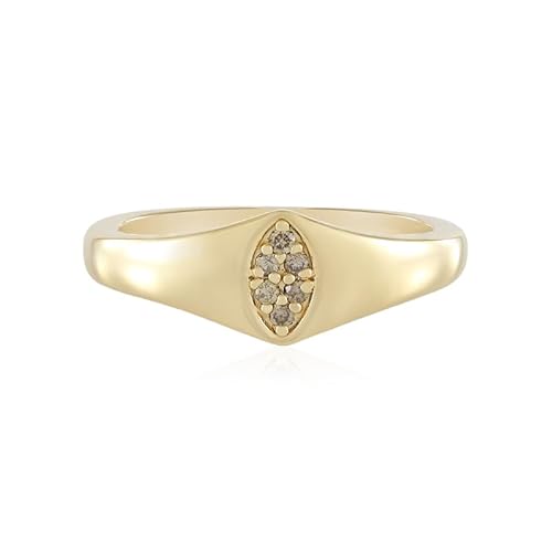 Cavill I2 Schokoladen Diamant Ring 0,053 ct - Vergoldeter Brillantring aus 925er Sterling Silber mit funkelndem runden Brillantschliff, elegant und modern, goldfarben Cavill I2 Schokoladen Diamant Ring 0,053 ct - Vergoldeter Brillantring aus 925er Sterling Silber mit funkelndem runden Brillantschliff, elegant und modern, goldfarben von Cavill