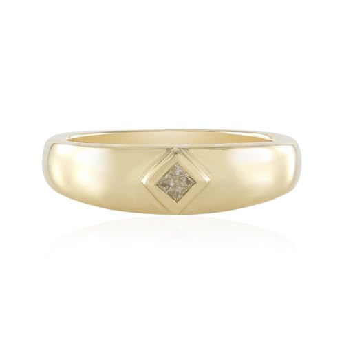 Cavill Schokoladen-Diamant-Ring 0,07 ct mit quadratischem Prinzessschliff, vergoldetes 925er Sterling Silber, eleganter Bezel-Style, warme Schokoladefarbe, vielseitig und modern von Cavill
