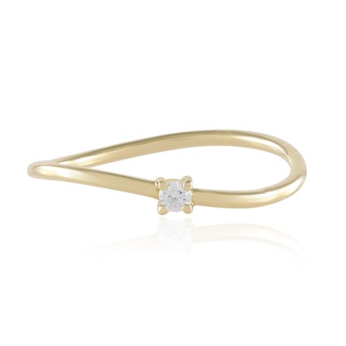 Cavill IF (D) Brillant-Goldring 585 Gelbgold 0,027 ct Rund Brillantschliff Moderner Damenring Elegantes Design Funkelnder Schmuck 20x18 mm Gelbgoldring für stilvolle Frauen von Cavill