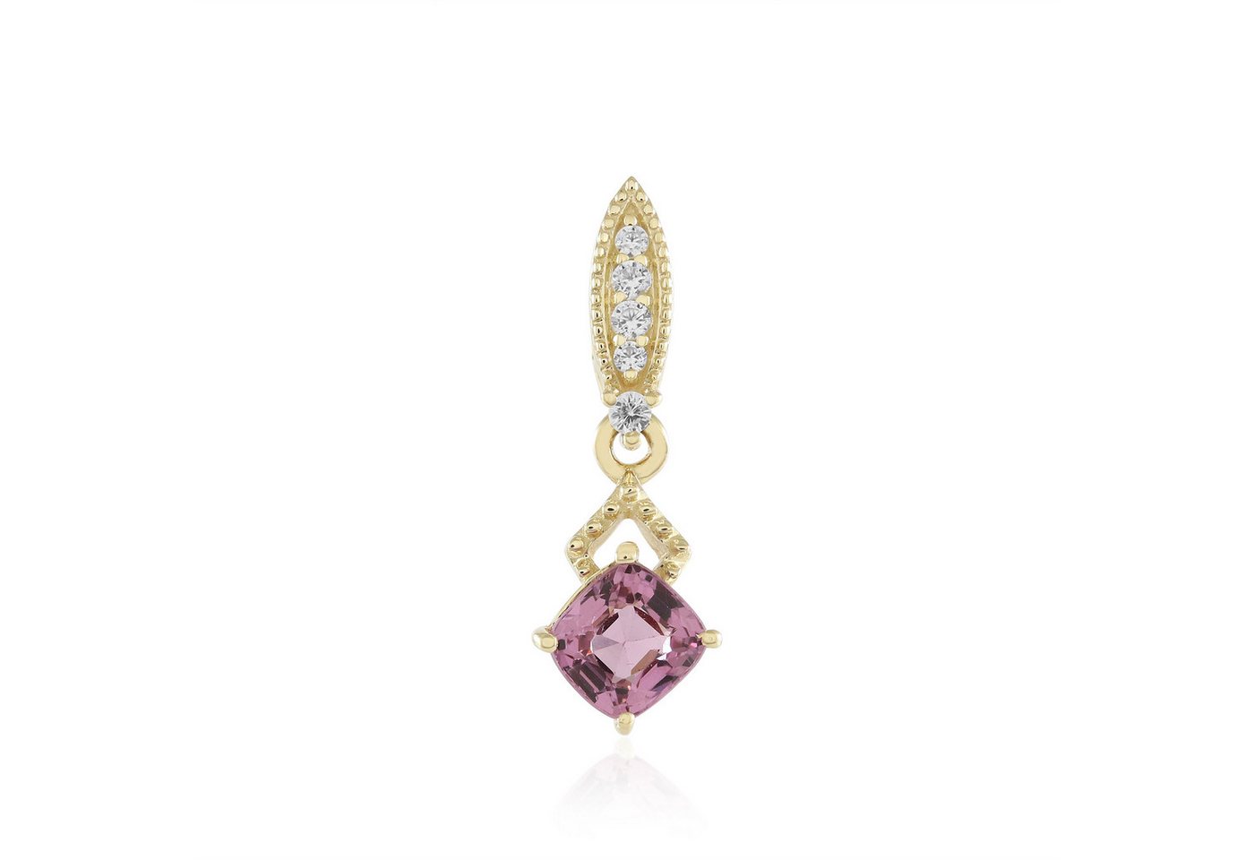 Cavill Kettenanhänger 9 Karat Gelbgold Anhänger mit 0,55 ct rosa Spinell & Zirkon (1-tlg) von Cavill