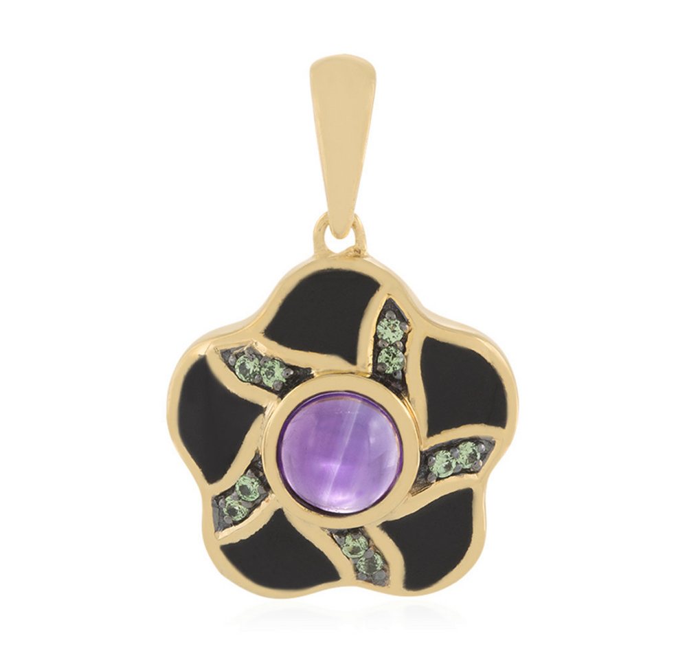 Cavill Kettenanhänger Amethyst Anhänger Blüte 0,79 ct, 925 Silber vergoldet, Damen Schmuck (1-tlg) von Cavill