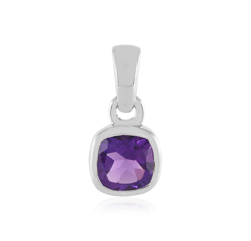 Cavill Kettenanhänger Amethyst Ring 0,80 ct, platinierter 925 Silber, quadratisch, Damen (1-tlg) von Cavill