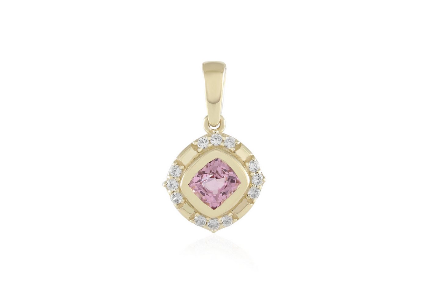 Cavill Kettenanhänger Cavill 0,64 ct pinkfarbener Spinell Gelbgold Zirkonia Damen Schmuck (1-tlg) von Cavill