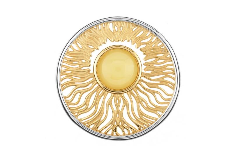 Cavill Kettenanhänger Cavill 925 Sterlingsilber Anhänger 1,686 ct Milky Bernstein rund (1-tlg) von Cavill