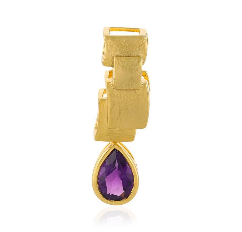 Cavill Kettenanhänger Cavill Amethyst Tropfen 1,8 ct vergoldet 925 Silber Damen Edel (1-tlg) von Cavill
