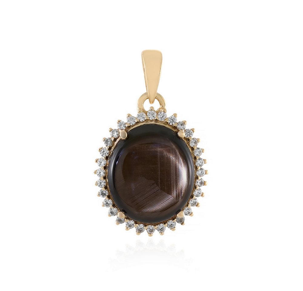 Cavill Kettenanhänger Cavill Gelbgold 9,65 ct Oval Stern-Saphir Anhänger mit Zirkonia (1-tlg) von Cavill