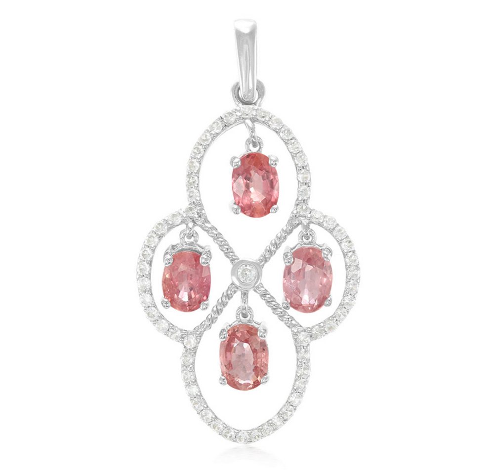 Cavill Kettenanhänger Cavill Padparadscha-Saphir 2,27 ct Silberanhänger 925 Platin (1-tlg) von Cavill