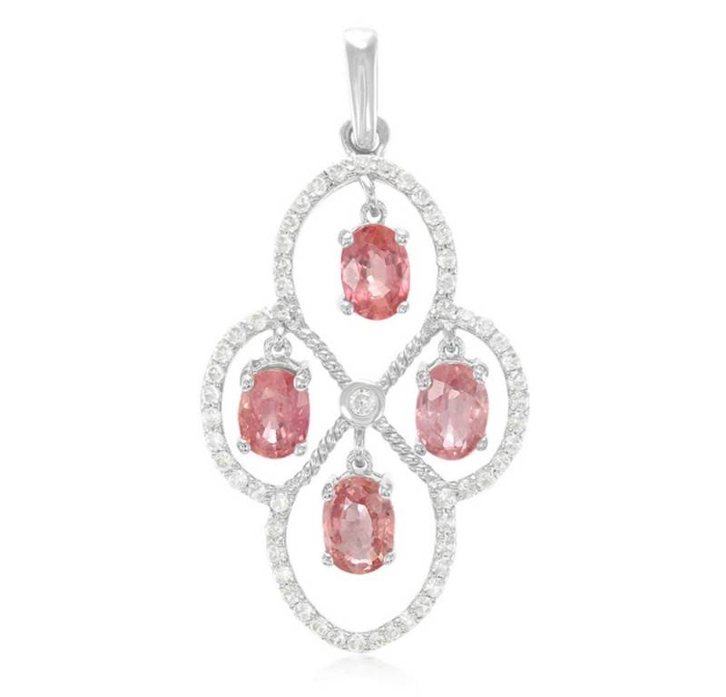 Cavill Kettenanhänger Cavill Padparadscha-Saphir 2,27 ct Silberanhänger 925 Platin (1-tlg) von Cavill