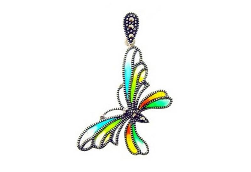 Cavill Kettenanhänger Cavill Schmetterling Silber Anhänger 925 Sterling, 0,07 ct Markasit (1-tlg) von Cavill