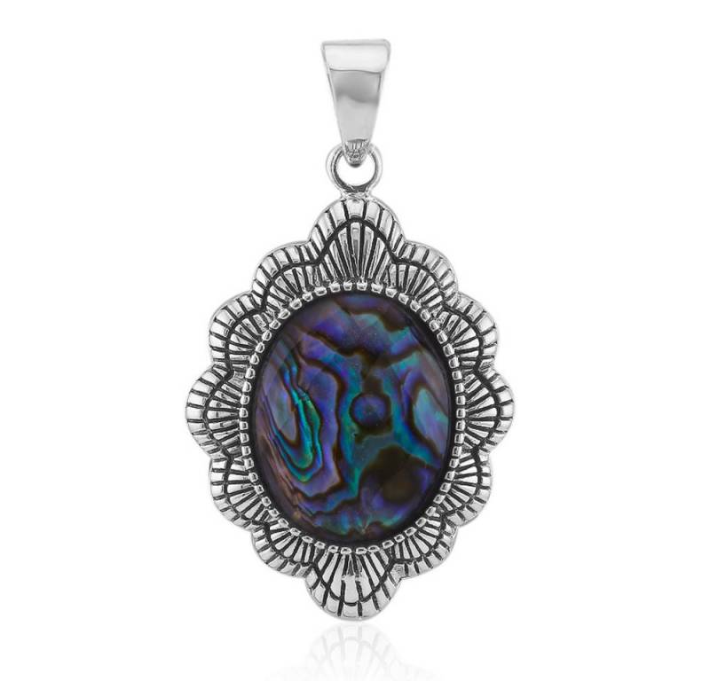 Cavill Kettenanhänger Cavill Schmuck 10,63 ct Quarz & Abalone Silberanhänger Oval (1-tlg) von Cavill
