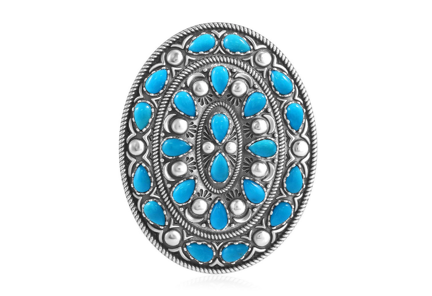 Cavill Kettenanhänger Cavill Schmuckanhänger Silber 925 mit 4,05 ct Türkis, Oval (1-tlg) von Cavill