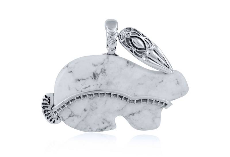 Cavill Kettenanhänger Cavill Silberanhänger 39,78 ct Howlith Hase Boho 925 Sterling (1-tlg) von Cavill