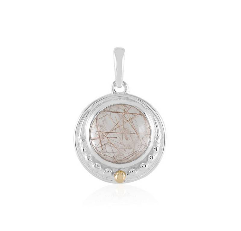 Cavill Kettenanhänger Cavill Silberanhänger 925 mit kupferfarbenem Rutilquarz & 14K Gold (1-tlg) von Cavill