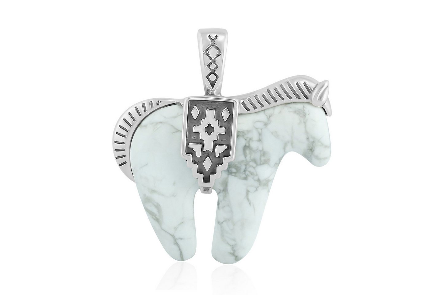 Cavill Kettenanhänger Cavill Silberanhänger Pferd 26,55 ct Howlith Mintgrün 925 Sterling (1-tlg) von Cavill