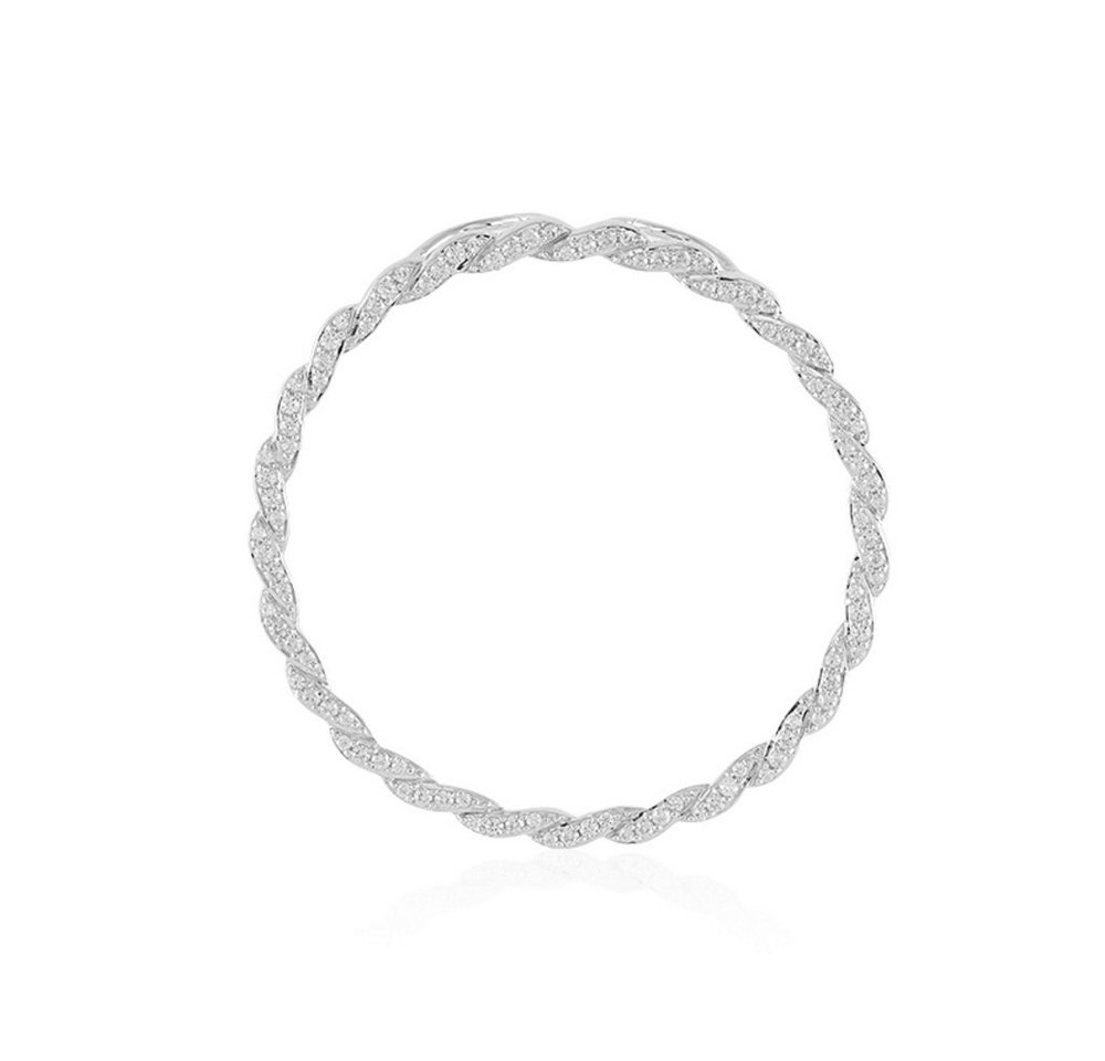 Cavill Kettenanhänger Cavill Zirkon Ring 925 Sterlingsilber, rund, geflochten, Damen (1-tlg) von Cavill