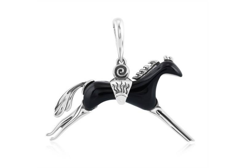 Cavill Kettenanhänger Cavill schwarzer Achat Pferd Anhänger 9,36 ct, 925 Silber Damen (1-tlg) von Cavill