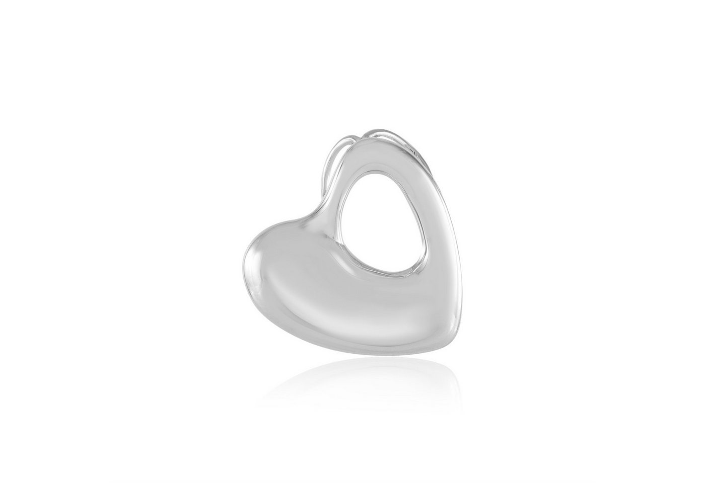 Cavill Kettenanhänger Herzanhänger Sterling Silber 21x20 mm, platinierter Damen Schmuck (1-tlg) von Cavill