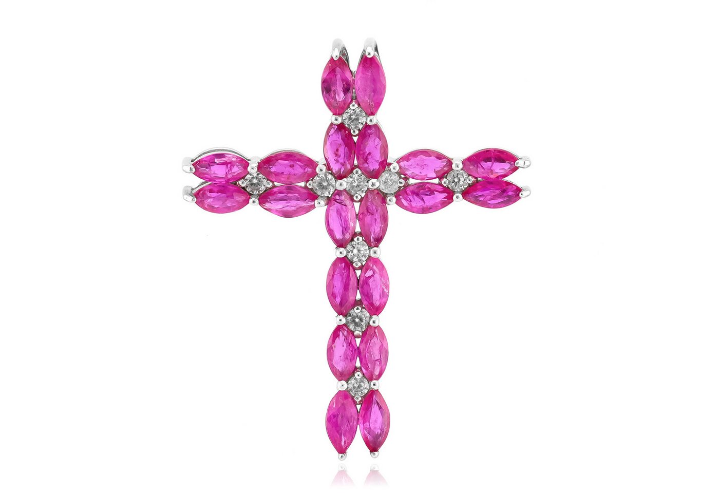 Cavill Kettenanhänger Cavill Rubin Kreuzanhänger 3,46 ct, 925er Silber plattiert Damen (1-tlg) von Cavill