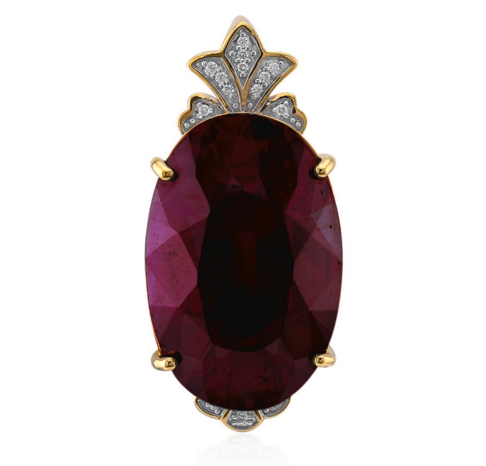 Cavill Kettenanhänger Cavill Goldanhänger 18K, 82,76 ct Cuprit oval mit 14 Diamanten (1-tlg) von Cavill