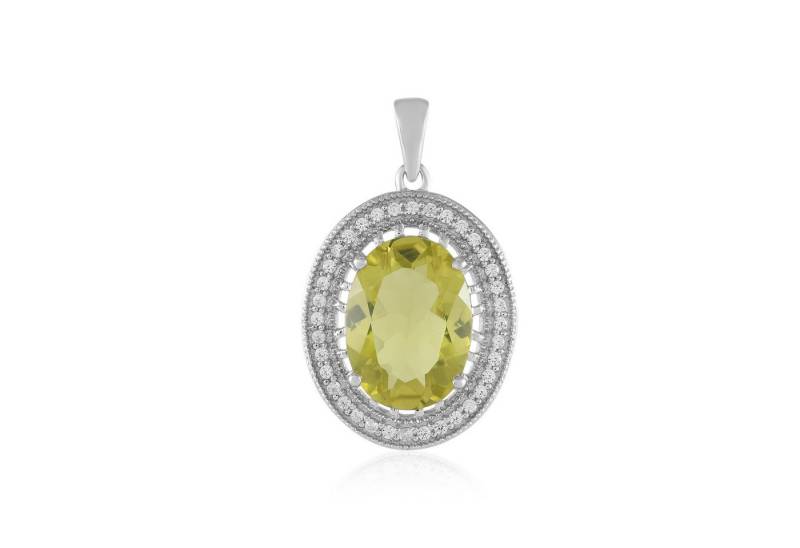 Cavill Kettenanhänger Cavill Ouro Verde Quarz 7,4 ct Anhänger, 925 Silber, Zirkonia (1-tlg) von Cavill