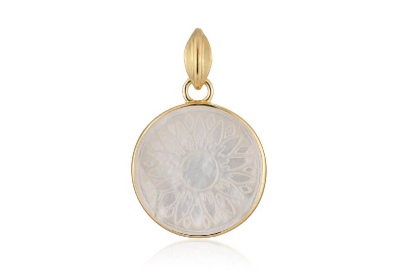 Cavill Kettenanhänger Perlmutt Silberanhänger 925 Sterlingsilber vergoldet rund Damen (1-tlg) von Cavill