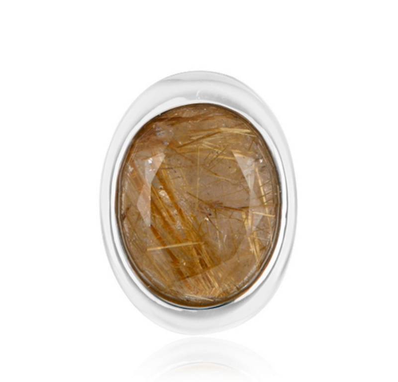 Cavill Kettenanhänger Rutilquarz Ring 3,97 ct Sterlingsilber Ovalschliff Damen Echtschmuck (1-tlg) von Cavill