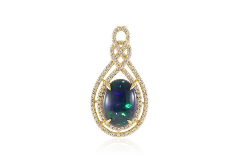 Cavill Kettenanhänger Cavill Opal Anhänger 3,23 ct, Oval, 925er Sterling Silber, Zirkon (1-tlg) von Cavill