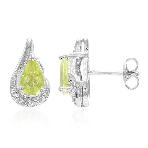 Cavill Kupfer-Turmalin Ohrringe 925er Sterling Silber plattiert, Tropfenförmige Zirkon Ohrstecker Damen Eleganter Schmuck mit 1,889 ct Edelsteinen Mosambik von Cavill