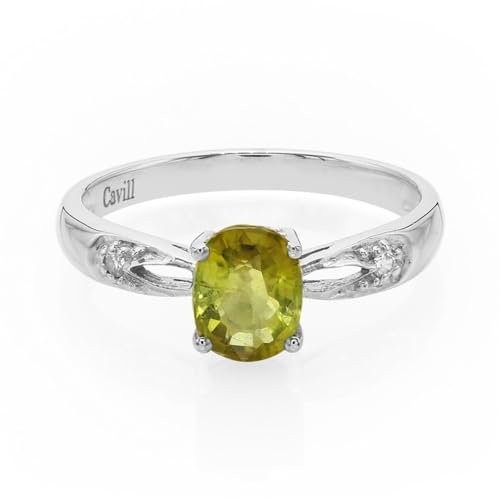 Cavill Kupfer-Turmalin Silberring 0,95 ct Ovalschliff aus Mosambik, 925er Sterling Silber platiniert mit 0,056 ct Zirkone elegant und modern, Größe 19 Cavill Kupfer-Turmalin Silberring 0,95 ct Ovalschliff aus Mosambik, 925er Sterling Silber platiniert mit 0,056 ct Zirkone elegant und modern, Größe 19 von Cavill