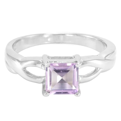 Cavill Lavendel Amethyst Ring 0,81 ct Quadrat Schliff 925 Sterlingsilber Damen Schmuck Modern Elegant Lavendelfarbenes Edelstein Schmuckstück aus Madagaskar von Cavill
