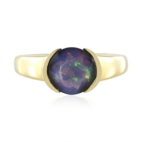 Cavill Mezezo Opal Ring aus 925er vergoldetem Silber, äthiopischer Opal 1,026 ct im Rundschliff, moderner eleganter Opalring mit runder Fassung in edlem Violett-Grün Cavill Mezezo Opal Ring aus 925er vergoldetem Silber, äthiopischer Opal 1,026 ct im Rundschliff, moderner eleganter Opalring mit runder Fassung in edlem Violett-Grün von Cavill
