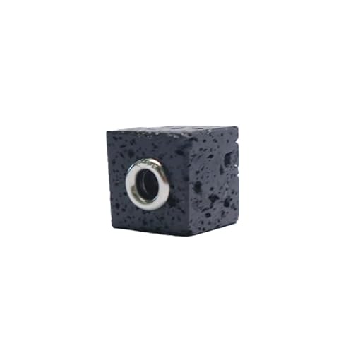 Cavill Moderner Schwarzer Lava Würfel Anhänger 9,5 Karat Indonesien in 925 Sterlingsilber – Geometrisches Design, eleganter quadratischer Schmuck 10mm, MONOSONO COLLECTION von Cavill