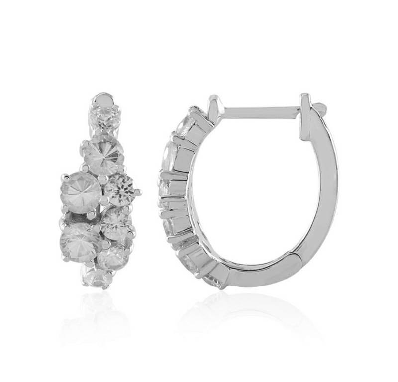 Cavill Ohrring-Set 2,68 ct Zirkon Ohrringe Damen 925 Silber platinbeschichtet rund 16 mm (2-tlg) von Cavill