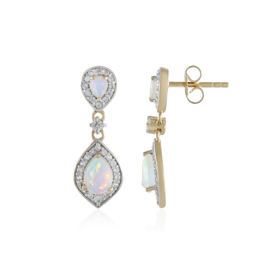 Cavill Ohrring-Set Äthiopische Welo-Opal-Ohrringe aus vergoldetem Silber (2-tlg) von Cavill