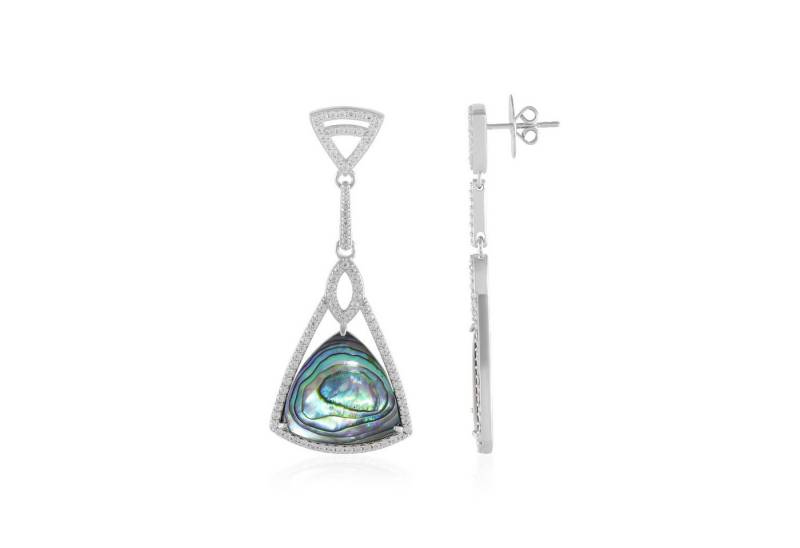 Cavill Ohrring-Set Abalone Muschel Ohrstecker, 1,87 ct Zirkonia, 925 Silber, Damen (2-tlg) von Cavill