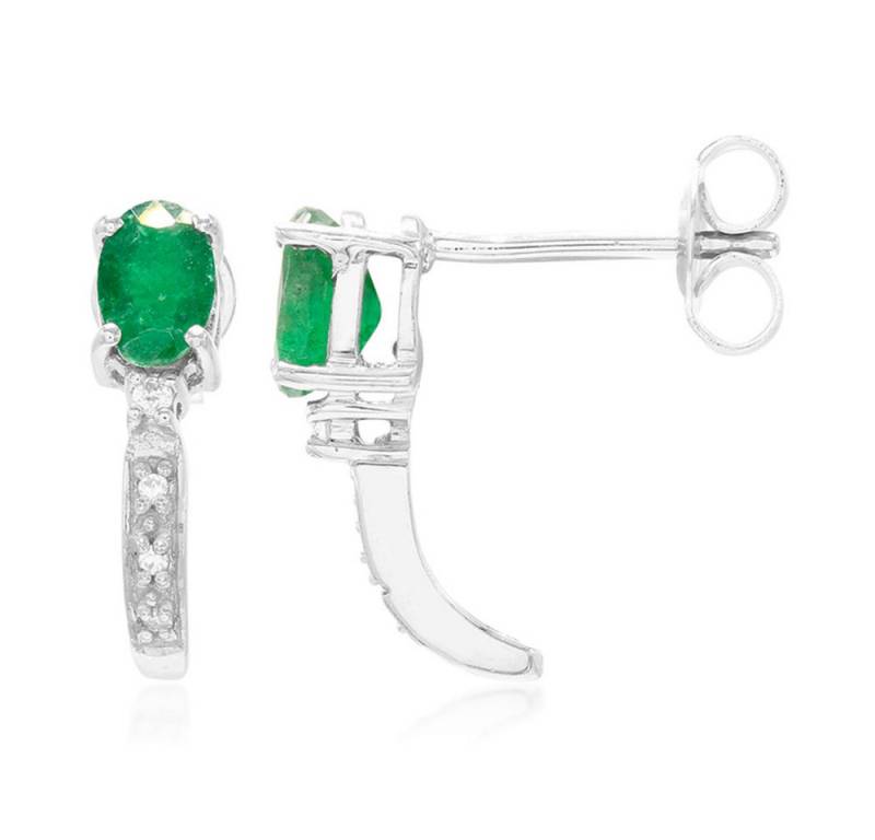 Cavill Ohrring-Set Bahia-Smaragd Ohrstecker 0,8 ct mit Zirkon, platinierte 925er Silber (2-tlg) von Cavill