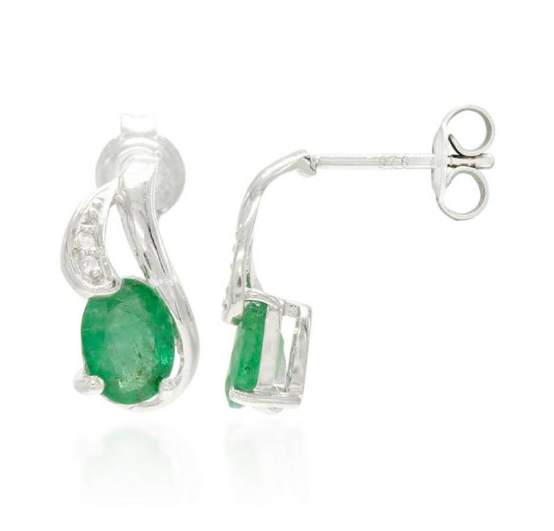 Cavill Ohrring-Set Cavill Silberohrringe Bahia 1,14 ct Smaragd Ovalschliff Zirkonia (2-tlg) von Cavill
